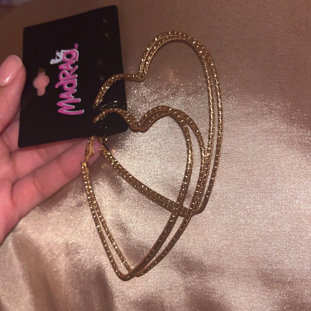Gold hoop earrings NEVER WORN